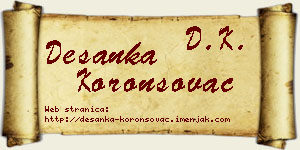 Desanka Koronsovac vizit kartica